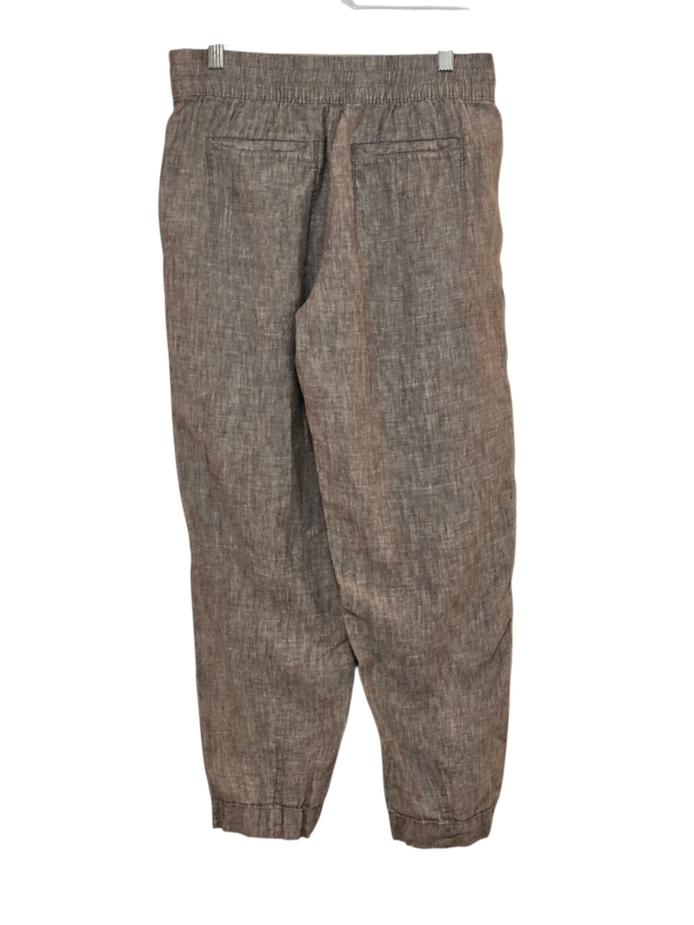 Athleta Retreat Linen Jogger Pants Women SP Sm Petite Taupe Zipper Pockets Zip - Picture 6 of 14